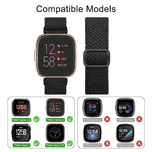 Tobfit Nylon Single Loop Woven Watch Strap Compatible with Fitbit Versa/Versa 2 Smart Watch (Watch Not Included), Removable Sport Belt for Men and Women (Burgundy Red) - Image 2