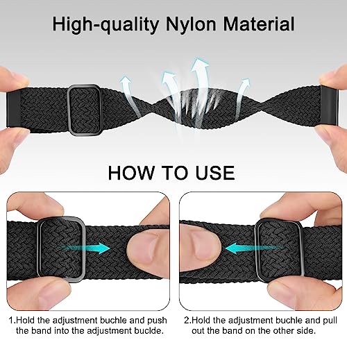 Tobfit Nylon Single Loop Woven Watch Strap Compatible with Fitbit Versa/Versa 2 Smart Watch (Watch Not Included), Removable Sport Belt for Men and Women (Burgundy Red) - Image 5