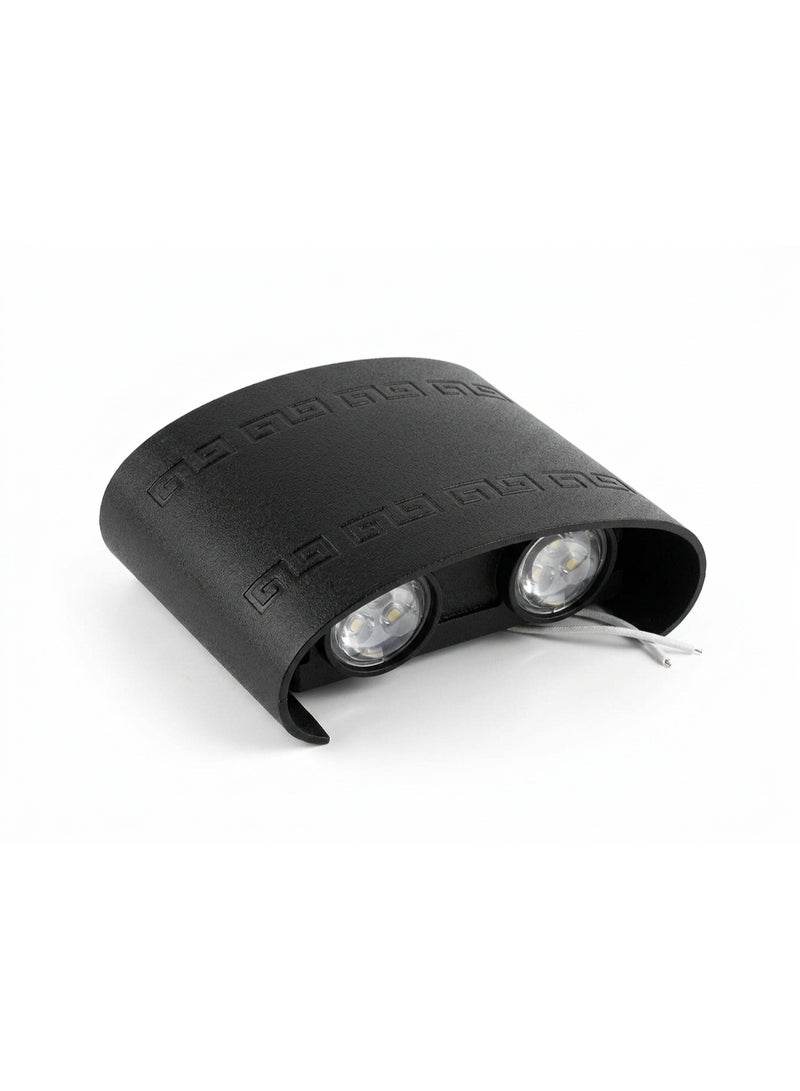 أبليك حائط مودرن بإضاءة LED مزدوجة، أسود - Image 1