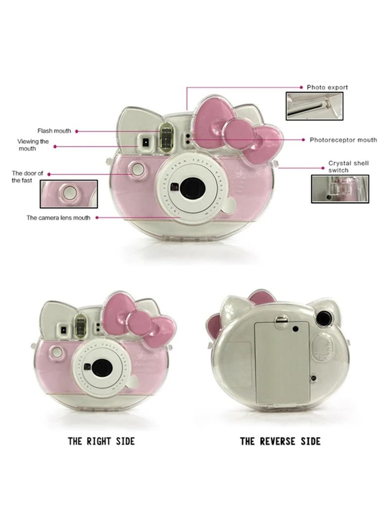 Protective Case Compatible with Fujifilm Instax Mini Hello Kitty Instant Film Camera/Crystal Hard Case PVC Protective Case Carrying Cover - Clear - Image 4