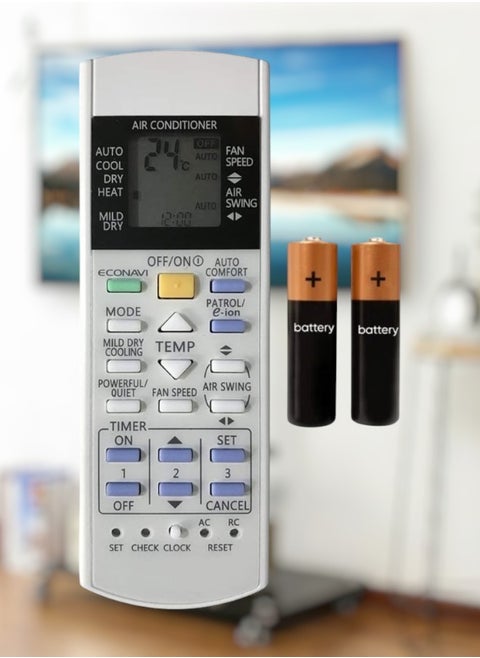 Replacement Remote Control for Panasonic Air Conditioners (CS-E, CS-ME Series) with Battery