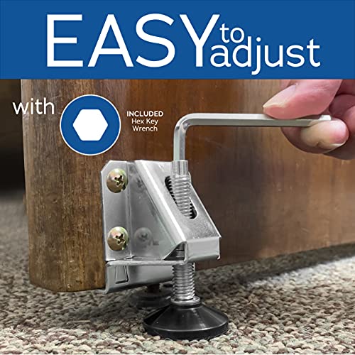 Fulton Heavy Duty Adjustable Leveling Feet Ideal for Desks, Tables, Shelving Units, Cabinets and Furniture - Includes 4 Leg Levelers, Side Mount Adjustable Feet Levelers - Image 3