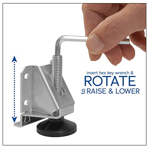 Fulton Heavy Duty Adjustable Leveling Feet Ideal for Desks, Tables, Shelving Units, Cabinets and Furniture - Includes 4 Leg Levelers, Side Mount Adjustable Feet Levelers - Image 4