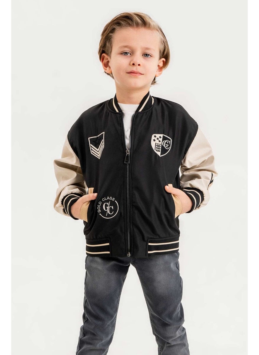Gold Class Kidswear Gold Class Embroidered Double Pocket Waterproof College Boys Jacket  - Image 1