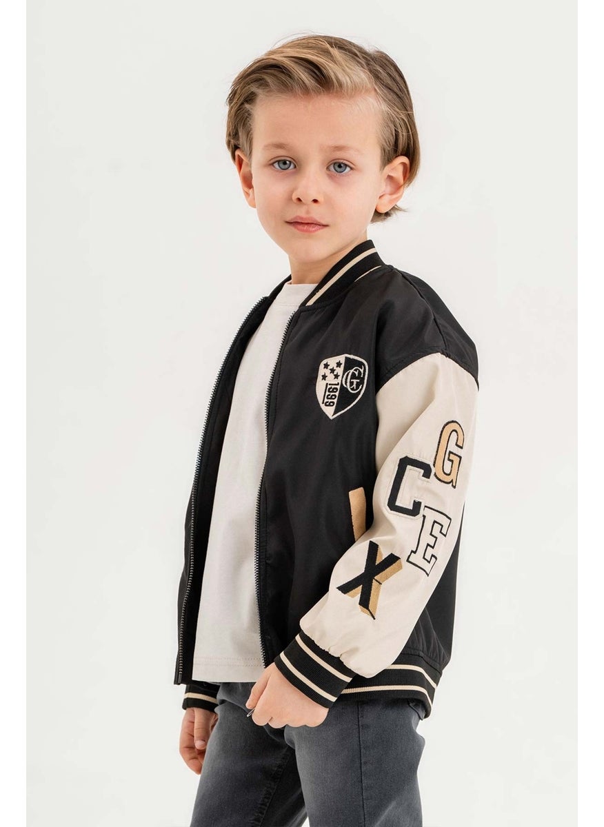 Gold Class Kidswear Gold Class Embroidered Double Pocket Waterproof College Boys Jacket  - Image 4