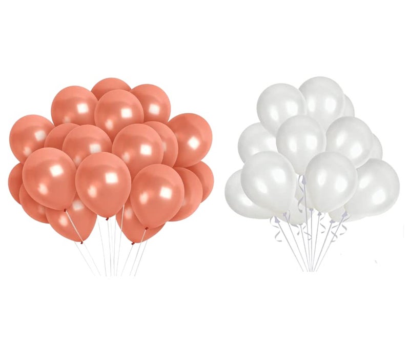 Vail Creations Metallic balloons Rose Gold and White (Pack of 100) - Image 3