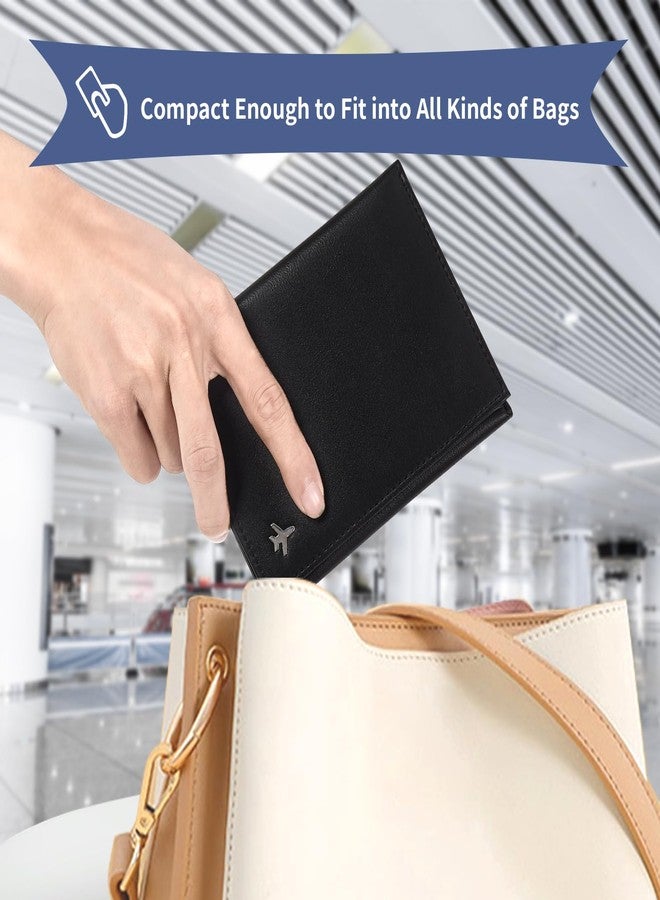 Meudid Pilot Wallet Passport Holder for Travel - RFID Blocking Genuine Leather Travel Document Holder with Gift Box Passport Wallet for Pilots Men and Women - Image 5