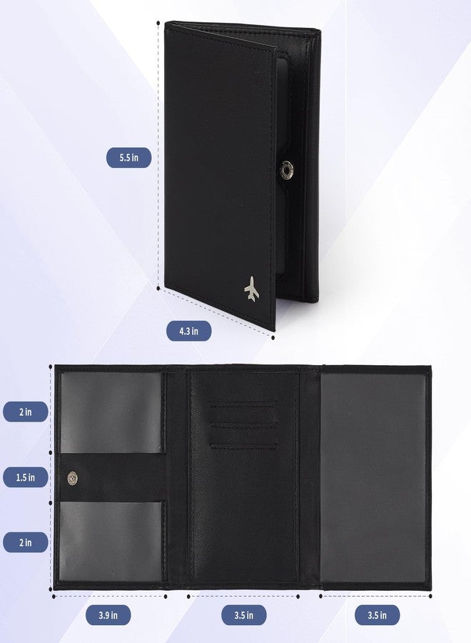 Meudid Pilot Wallet Passport Holder for Travel - RFID Blocking Genuine Leather Travel Document Holder with Gift Box Passport Wallet for Pilots Men and Women - Image 4