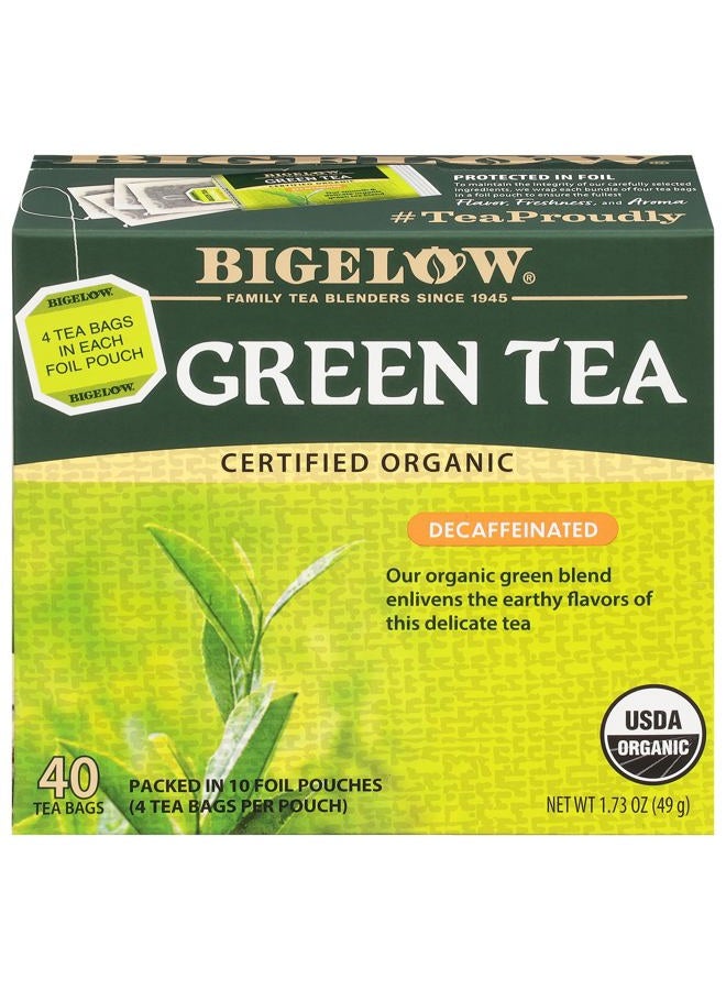 Bigelow Tea Decaffeinated Organic Green Tea Bags, 40 ct - Image 1