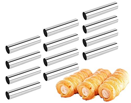 FantasyDay Non-stick Cream Horn Molds Stainless Steel, FantasyDay 4.92 inch Large Size Cannoli Tubes Kit Pack of 12 Baking Cones Pastry Roll Horn Croissant Mold - Christmas Anniversary Free Standing Cone Shape - Image 3