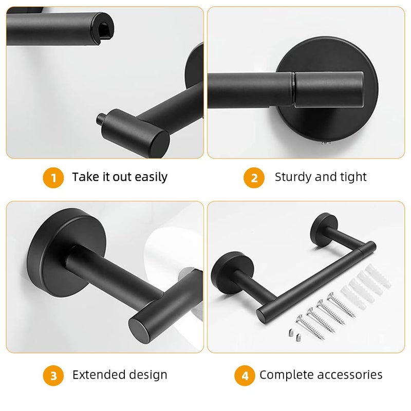 HASTHIP® Toilet Paper Roll Holder 7.68 INCH Toilet Tissue Rolls Holder Wall Mount Kitchen Roll Holder 304 Stainless Steel Tissue Towel Rolls Holder for Kitchen Bathroom - Image 3