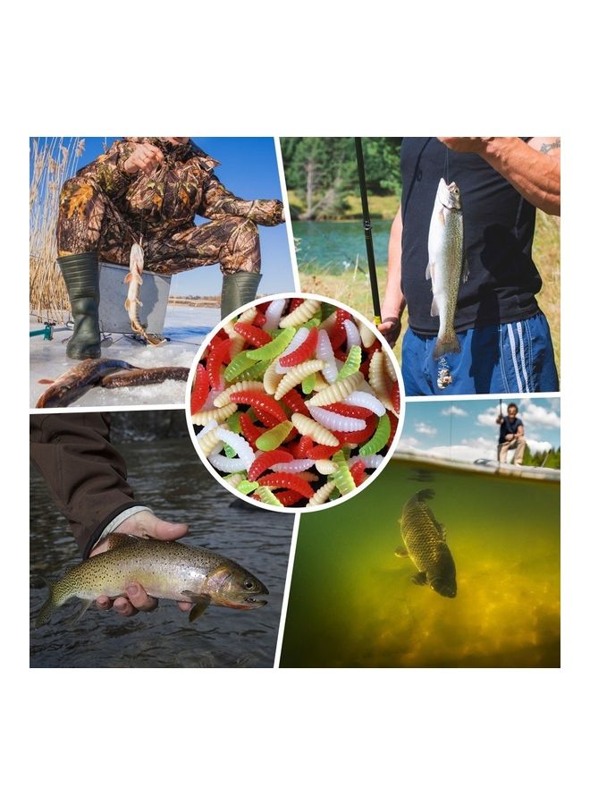 NIBEMINENT 100-Piece Fishing Artificial Earthworms With Bottle - Image 4
