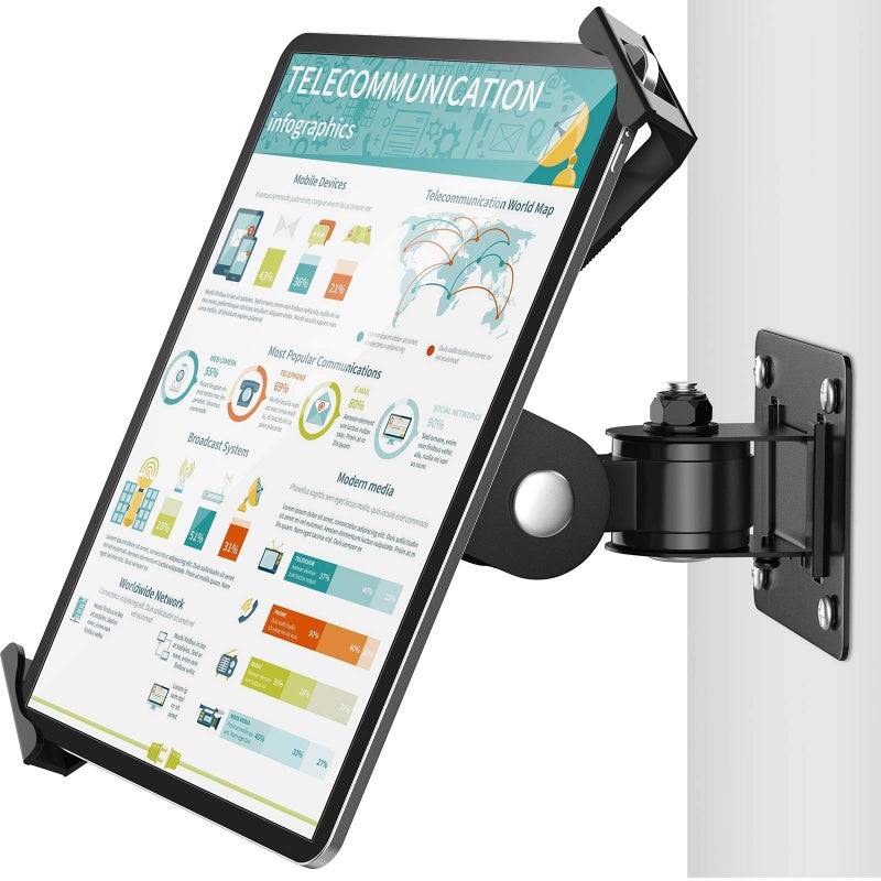 AboveTEK Tablet Wall Mount -360Â° Rotation iPad Wall Holder for Retail & Business, Anti Theft iPads Stand Fits 7"-11" Tablets Including iPad Pro/Air/Mini, Galaxy Tab - Security Lock & Key - (Black) - Image 1