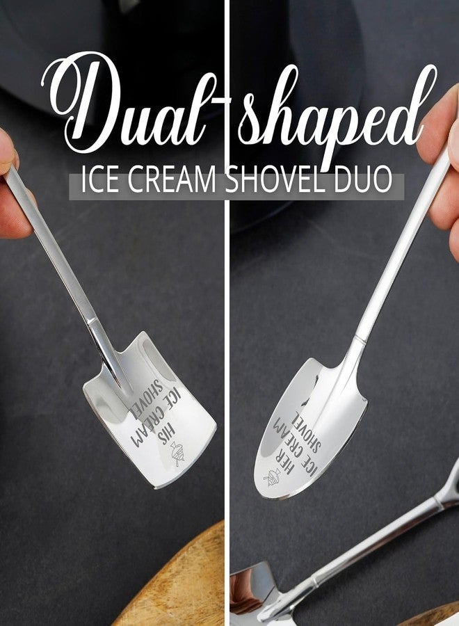 INNObeta Ice Cream Shovels 2 PCS, His and Her Engraved Ice Cream Spoons - Image 3