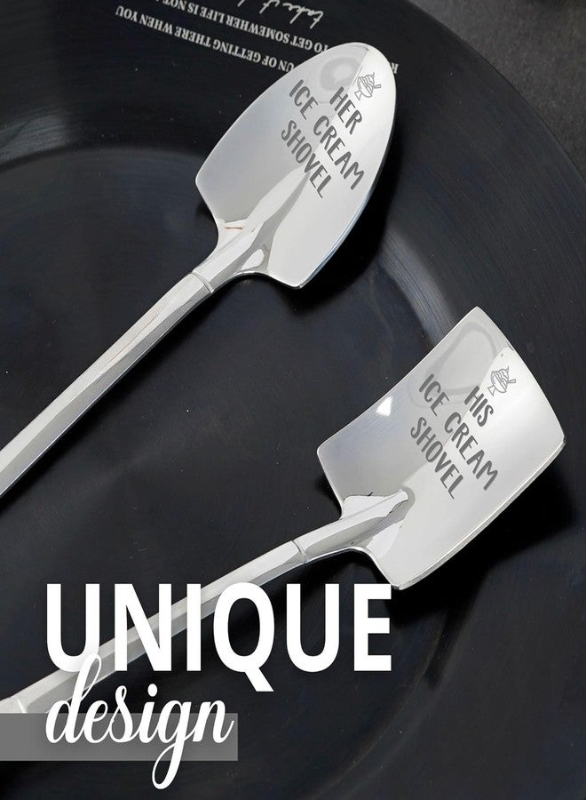 INNObeta Ice Cream Shovels 2 PCS, His and Her Engraved Ice Cream Spoons - Image 5
