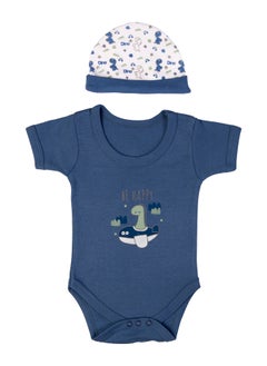 Babies Basic 5 Piece Unisex 100% Cotton Gift Set Include Bib, Romper, Mittens, Cap And Sleepsuit/Jumpsuit- Be Happy  - Image 5
