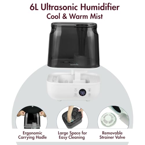 Reffair Caligo 500 Smart Ultrasonic Humidifier | Cool & Warm Mist With Timer Function - Work All Seasons | Top-Fill Design & Led Display | Aroma Oil Diffuser | Automatic Mode (Natural Wood) - 4 L - Image 2
