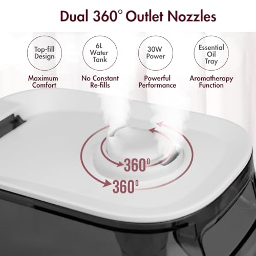 Reffair Caligo 500 Smart Ultrasonic Humidifier | Cool & Warm Mist With Timer Function - Work All Seasons | Top-Fill Design & Led Display | Aroma Oil Diffuser | Automatic Mode (Natural Wood) - 4 L - Image 3