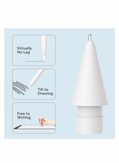 Y&D Replacement Tips for Apple Pencil, 2 Pcs No Wear Out Fine Point Precise Control Pencil Nibs, Compatible with 1st Gen and 2nd  - Image 2