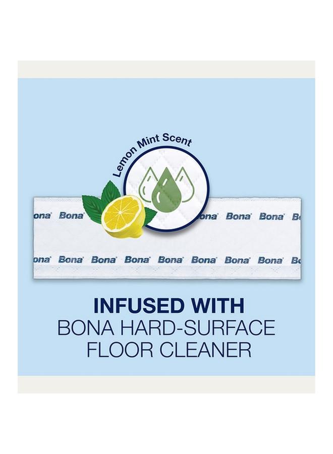 BONA 12-Piece Lemon Mint Scented Disposable Wet Cleaning Mop Pads for Hard-SurfFloors White 5 x 17inch AX0003623 - Image 4