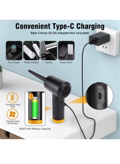 Xoopla Compressed Air Duster, 3-Gear to 51000 RPM Electric Air Duster with Led Light, Rechargeable Cordless Air Blower Portable Wireless Blower for Computer Laptop Keyboard Camera Electronics Cleaning Kit  - Image 4