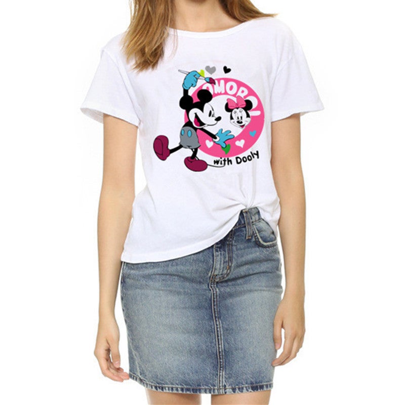 European and American fashion ladies short sleeve T-shirt cartoon European and American manufacturers cross-border a generation of S-3XL - Image 1