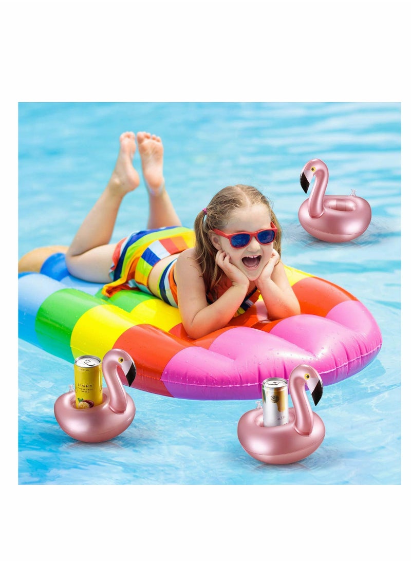 KASTWAVE - 12PCS Hawaiian Party Decorations, Giant Inflatable Flamingo Pool Float Rose Gold Swim Ring Flamingo Float Water Toy For Fun，12 Pack Inflatable Flamingos Pink Pool Toys - Image 1