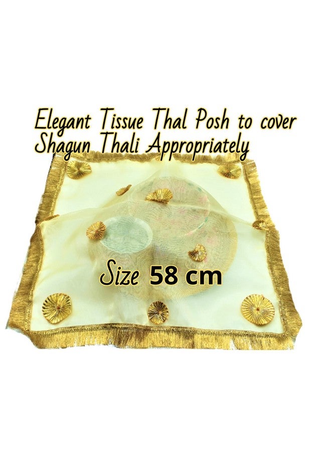 Artonezt مجموعة صينية كاروا تشاوث المطرزة يدويًا (صينية، كلاش، شالني، غطاء صينية، ديفي صغيرة) صواني بوجا لكاروا تشاوث، زفاف، ديوالي، نافراتري، فارالاكسمي، لاكشمي، غانيش آرتي - Image 3