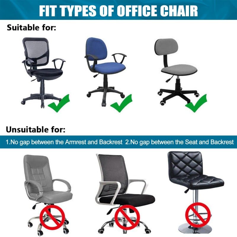 Smiry Stretch Printed Office Computer Chair Covers, Universal Washable Removable Desk Rotating Chair Slipcovers Protector, Seat + Backrest Cover - Pink - Image 5