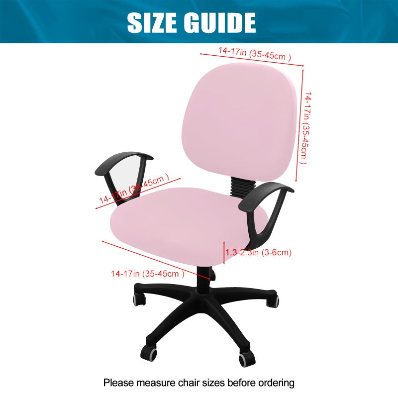 Smiry Stretch Printed Office Computer Chair Covers, Universal Washable Removable Desk Rotating Chair Slipcovers Protector, Seat + Backrest Cover - Pink - Image 4