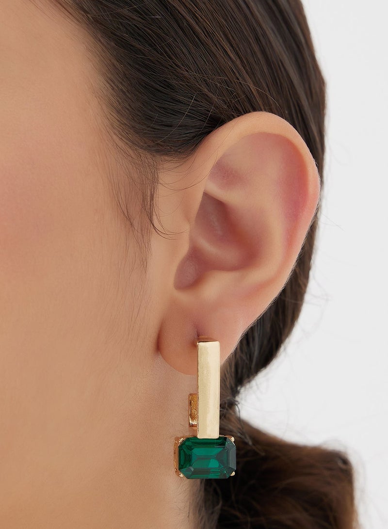 ELLA Stone Detail Hoop Earrings - Image 1