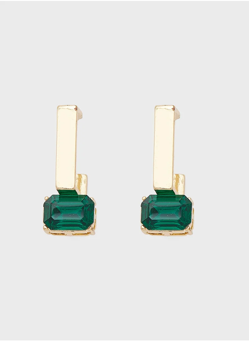 ELLA Stone Detail Hoop Earrings