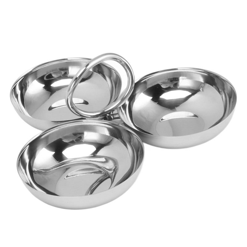 Stainless Steel Snack Plate: 3-In-1 Design, Durable Unbreakable Construction - Easy Clean Dishwasher Safe, Premium BPA-Free Metal Snack Plate for Home, Party, Outdoor Camping & Picnic - Image 4