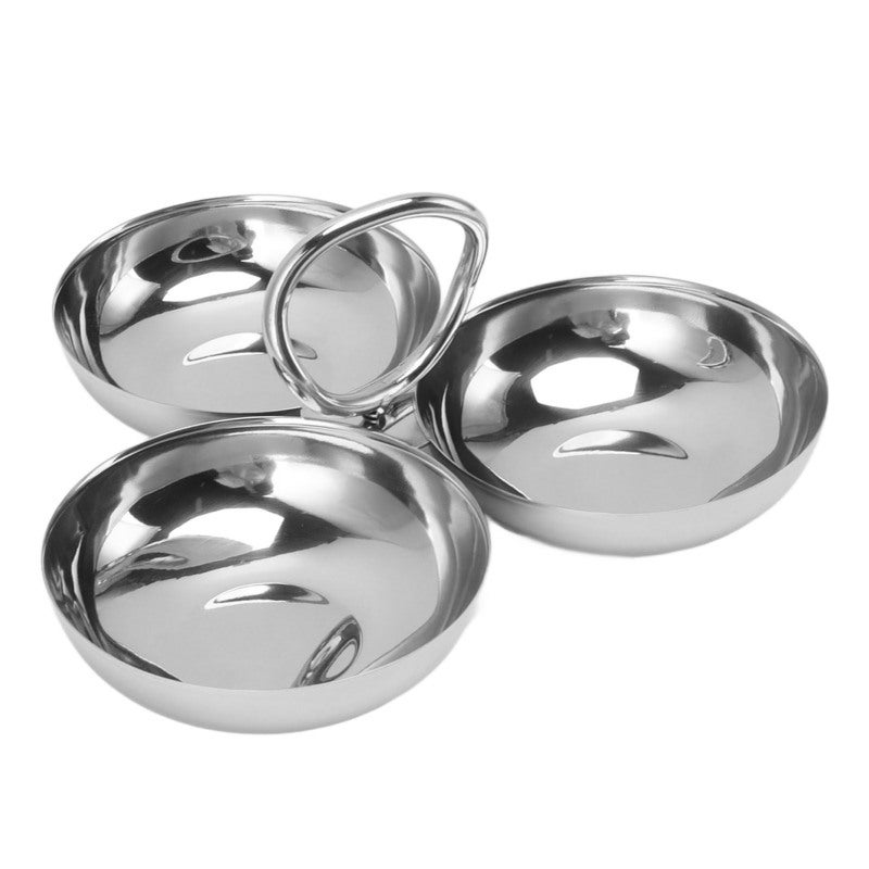 Stainless Steel Snack Plate: 3-In-1 Design, Durable Unbreakable Construction - Easy Clean Dishwasher Safe, Premium BPA-Free Metal Snack Plate for Home, Party, Outdoor Camping & Picnic - Image 3