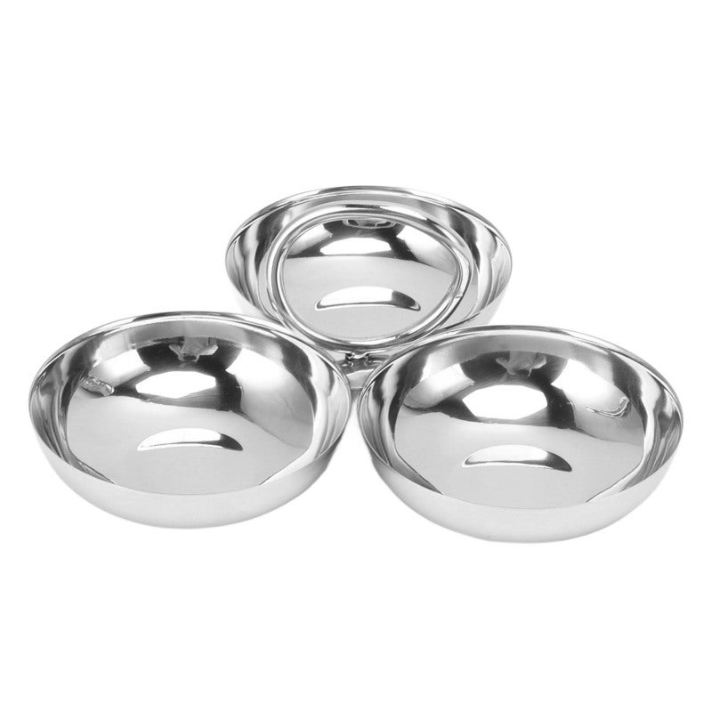 Stainless Steel Snack Plate: 3-In-1 Design, Durable Unbreakable Construction - Easy Clean Dishwasher Safe, Premium BPA-Free Metal Snack Plate for Home, Party, Outdoor Camping & Picnic - Image 1