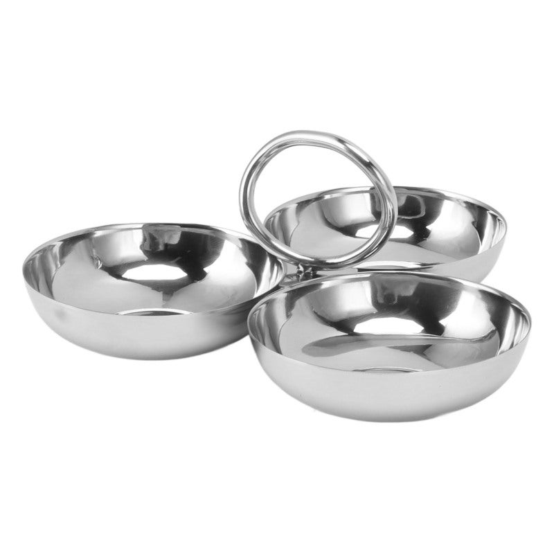 Stainless Steel Snack Plate: 3-In-1 Design, Durable Unbreakable Construction - Easy Clean Dishwasher Safe, Premium BPA-Free Metal Snack Plate for Home, Party, Outdoor Camping & Picnic - Image 5