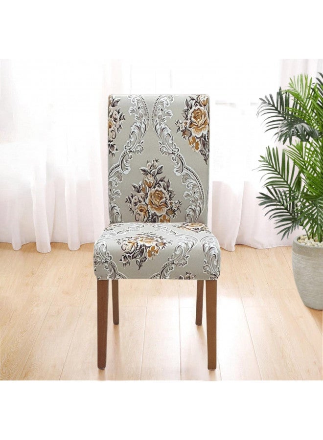 SPRINGRICO Chair Covers for Dining Room 6 Pack, Stretch Dining Chair Cover, Washable Spandex Kitchen Parsons Chair Slipcovers, Removable Seat Protector for Home or Party (Set of 6, Florist Zen) - Image 3