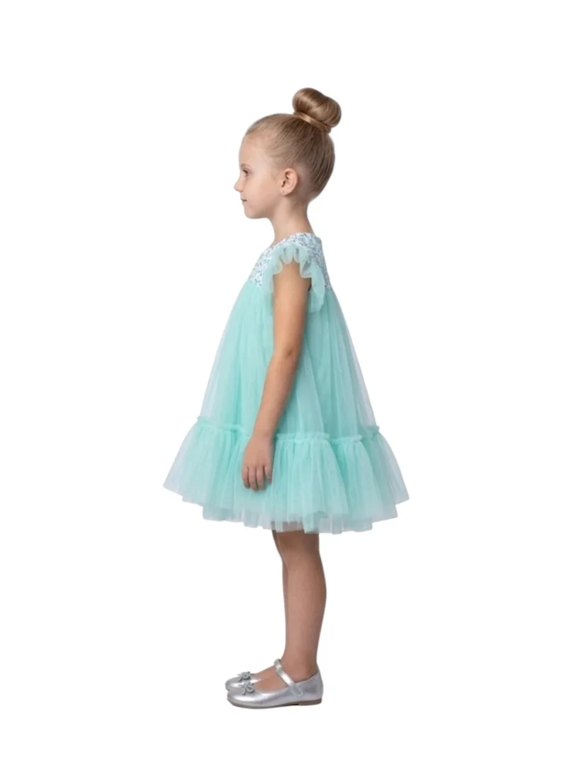 Bidani Girls Mint Green Tulle Party Dress with Sequin