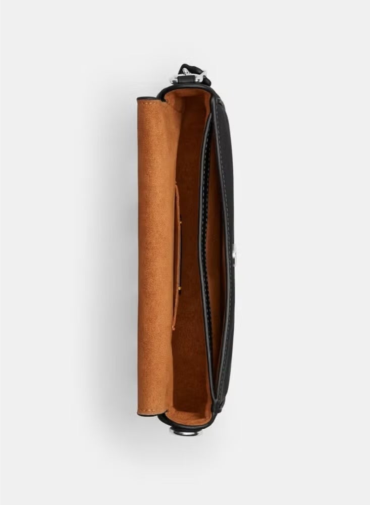 coachoutlet حقيبة كوتش هاييلي فلاب، حقيبة كتف نسائية، حقيبة عبر الجسم نسائية، حقيبة سفر نسائية، حقيبة يد نسائية - 21 سم - سوداء - Image 5