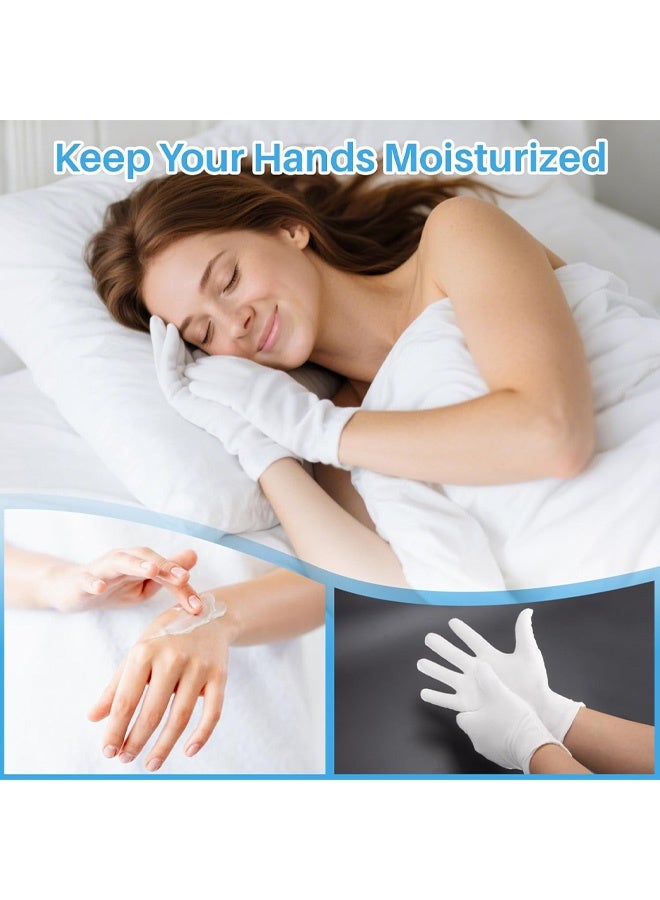 12 Pairs White Cotton Gloves - Breathable Cotton Gloves for Dry Hands Sleeping, Inspection, Coin Handling, Reusable Soft Cloth Glove for Eczema, Spa, Moisturizing Hands, High Elasticity, Women and Men - Image 3