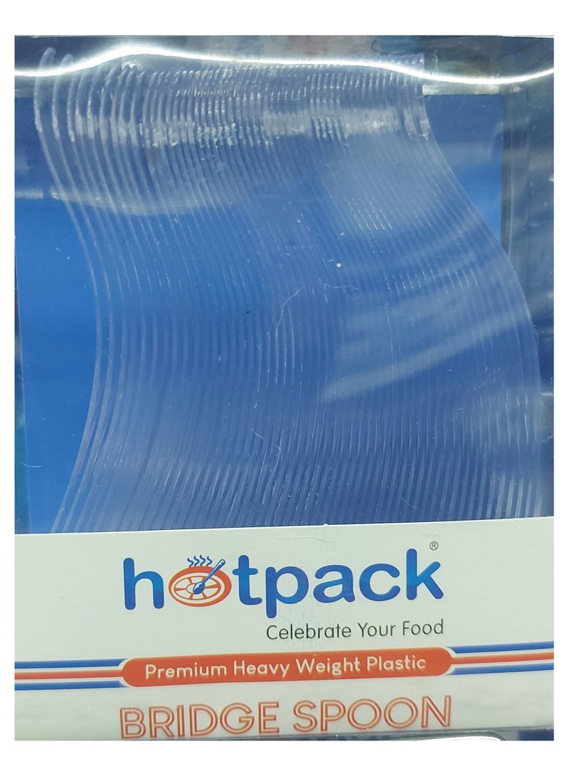 Hotpack Big Heavy Weight Plastic Bridge Spoons 24 Pieces - Image 1