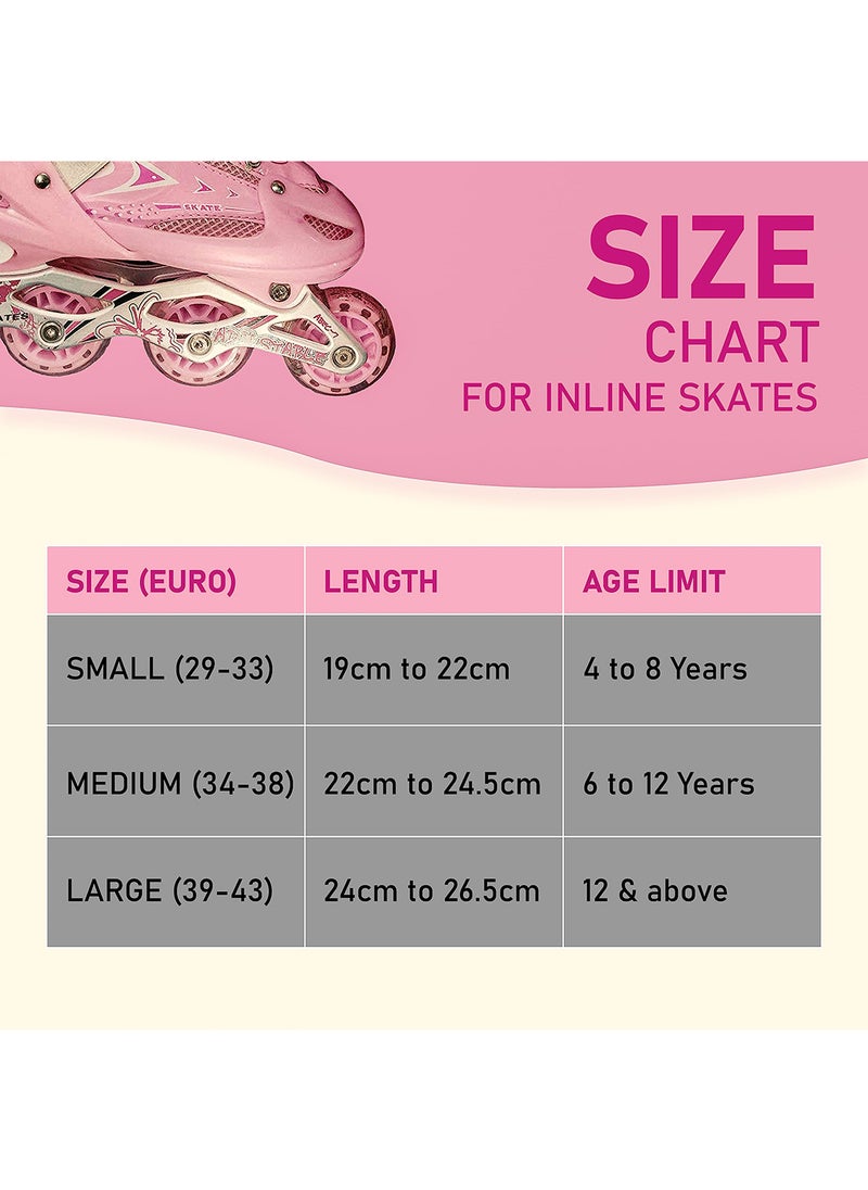ENDLESS  V733 Inline Adjustable Skating Shoes Large Size 39 EUR (UK 5.5) - 43 EUR (UK 9) for 12 Years and Above | Pink | Aluminium Chassis and 70 mm PVC Wheels | Front Wheel with Flash  - Image 5