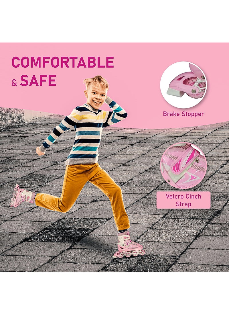 ENDLESS  V733 Inline Adjustable Skating Shoes Large Size 39 EUR (UK 5.5) - 43 EUR (UK 9) for 12 Years and Above | Pink | Aluminium Chassis and 70 mm PVC Wheels | Front Wheel with Flash  - Image 4