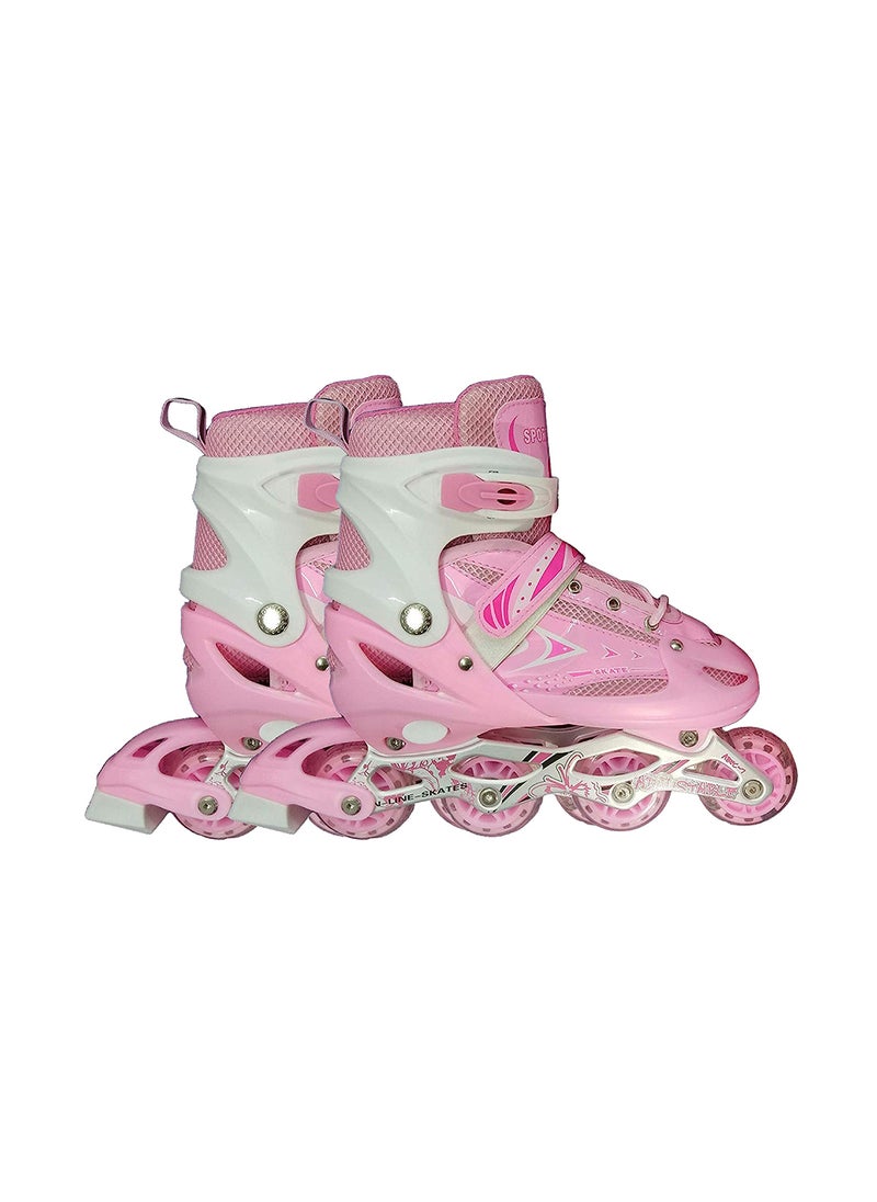 ENDLESS  V733 Inline Adjustable Skating Shoes Large Size 39 EUR (UK 5.5) - 43 EUR (UK 9) for 12 Years and Above | Pink | Aluminium Chassis and 70 mm PVC Wheels | Front Wheel with Flash  - Image 1