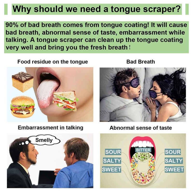 Moosec Tongue Scraper Cleaner, Bad Breath Treament&Get Rid of White Tongue, 100% BPA Free Medical Grade Stainless Steel Tongue Scrubber for Oral Care Dentist Recommendation - Image 5