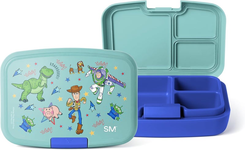 Simple Modern Disney Porter Bento Lunch Box | BPA Free, Leak-Resistant, Dishwasher Safe | Lunch Container for Girls, Boys, Toddlers, Kids | 3 Compartments, Buzz and Woody Adventures - Image 1