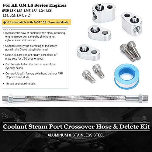PQY LS Throttle Body Bypass Hose kit LS Coolant Steam Port Crossover Hose Kits with Tape - Image 2