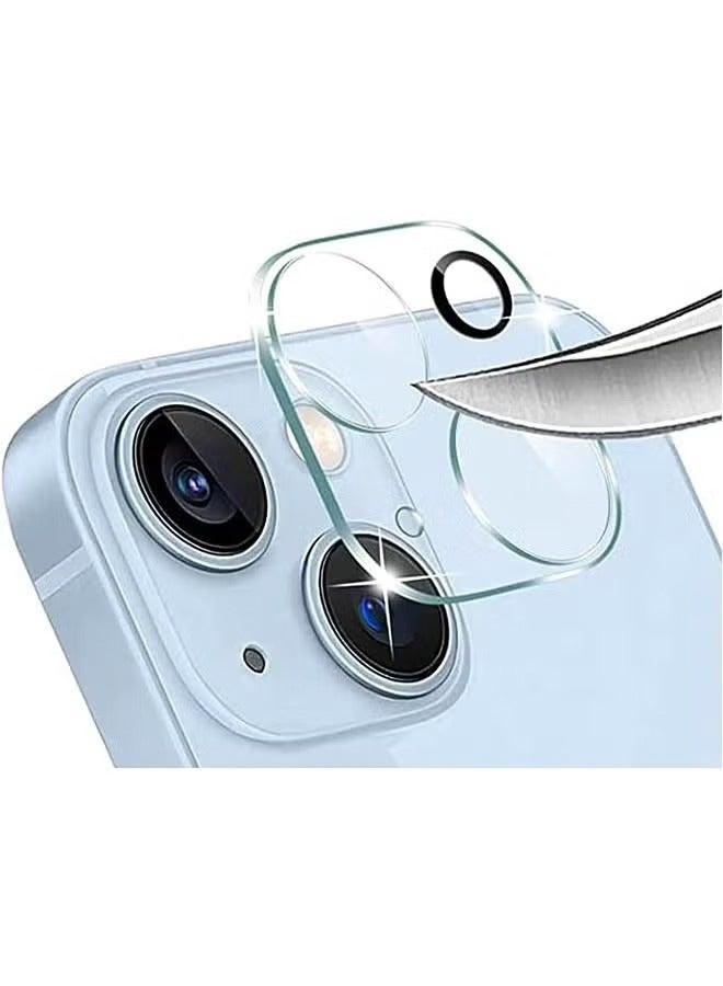Miqia iPhone 14 Tempered Glass Camera Lens Protector Ultra HD transparent 9H Hardness Anti-Scratch Case Friendly Easy to Install No Affect on Night full coverage protection - Image 1