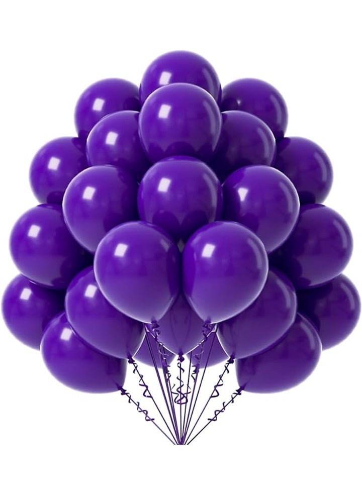 بالونات اللاتكس ، مجموعة بالونات المعدنية الحزبية 12 بوصة ، بالونات الكبيرة السميكة الكبيرة القابلة للتحلل البيولوجي للغاز الهيليوم السائب أو الهواء المضخم لحفلة عيد الميلاد ديكور الزفاف (100 قطعة ، أرجواني) - Image 1