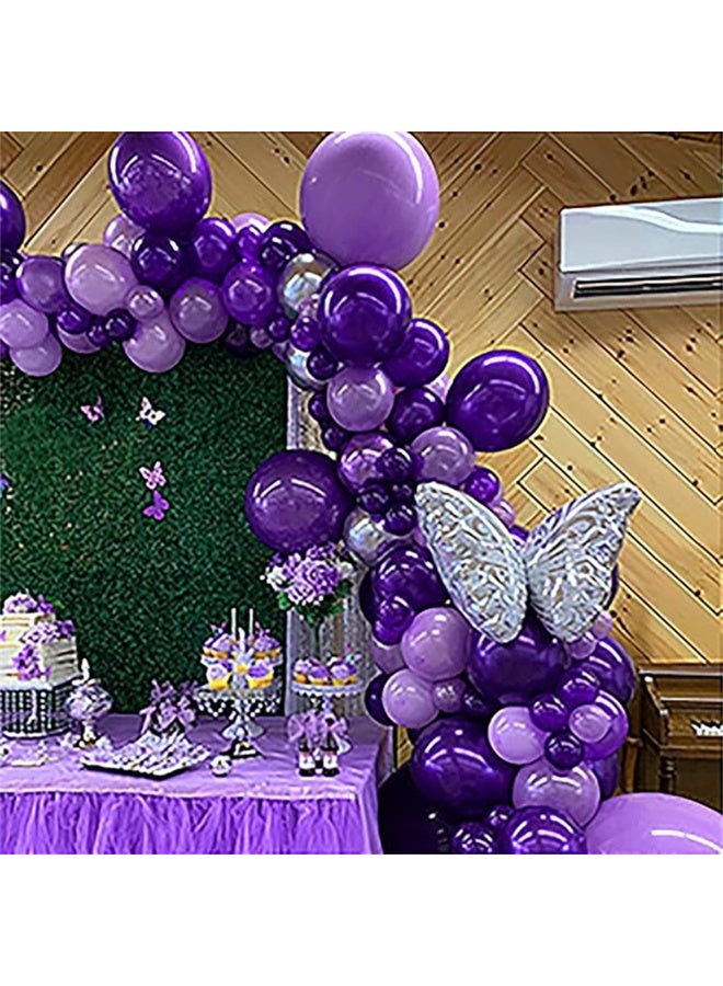 بالونات اللاتكس ، مجموعة بالونات المعدنية الحزبية 12 بوصة ، بالونات الكبيرة السميكة الكبيرة القابلة للتحلل البيولوجي للغاز الهيليوم السائب أو الهواء المضخم لحفلة عيد الميلاد ديكور الزفاف (100 قطعة ، أرجواني) - Image 2